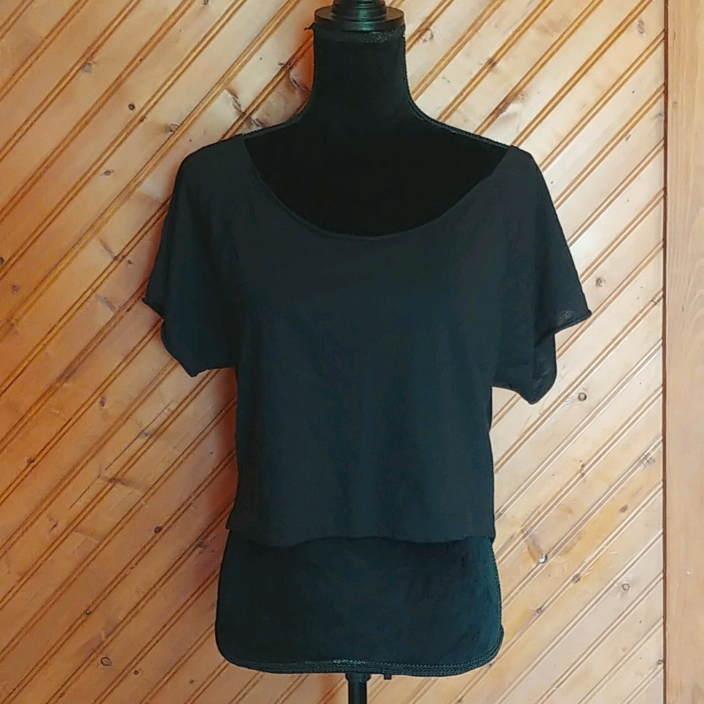 Victoria's Secret PINK black crop top tee